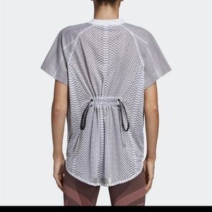 STELLA MCARTNEY/ADIDAS: SNAKE PRINT White SHIRT W/ Pull Tabs,& Reflective Strip